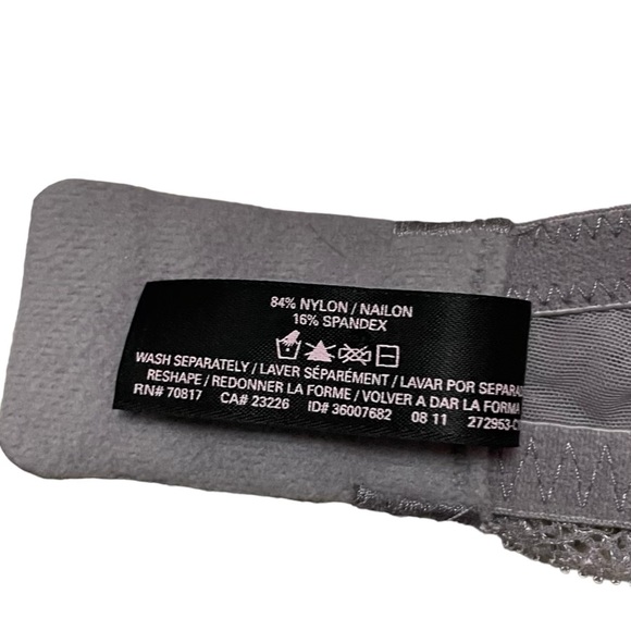 Victoria’s Secret Sexy Little Things Womens 34D Bra Hot Pink Gray Lace Racerback - Picture 6 of 6